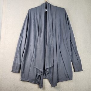 𝅺Athleta Women Sz Medium Gray Open Front Oversized Cozy Soft Waterfall Cardigan